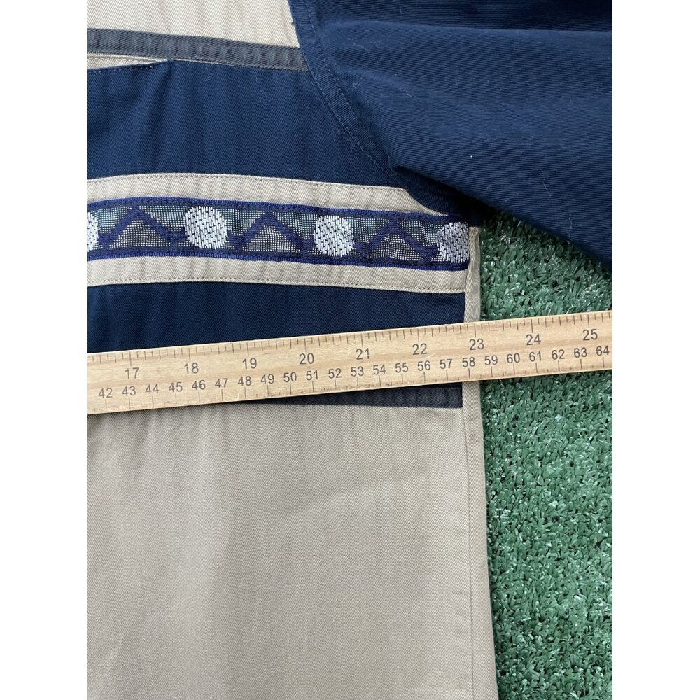 Vintage Spindle River Western Shirt Men's Size Large Aztec Button Up Blue Beige - Picture 8 of 13
